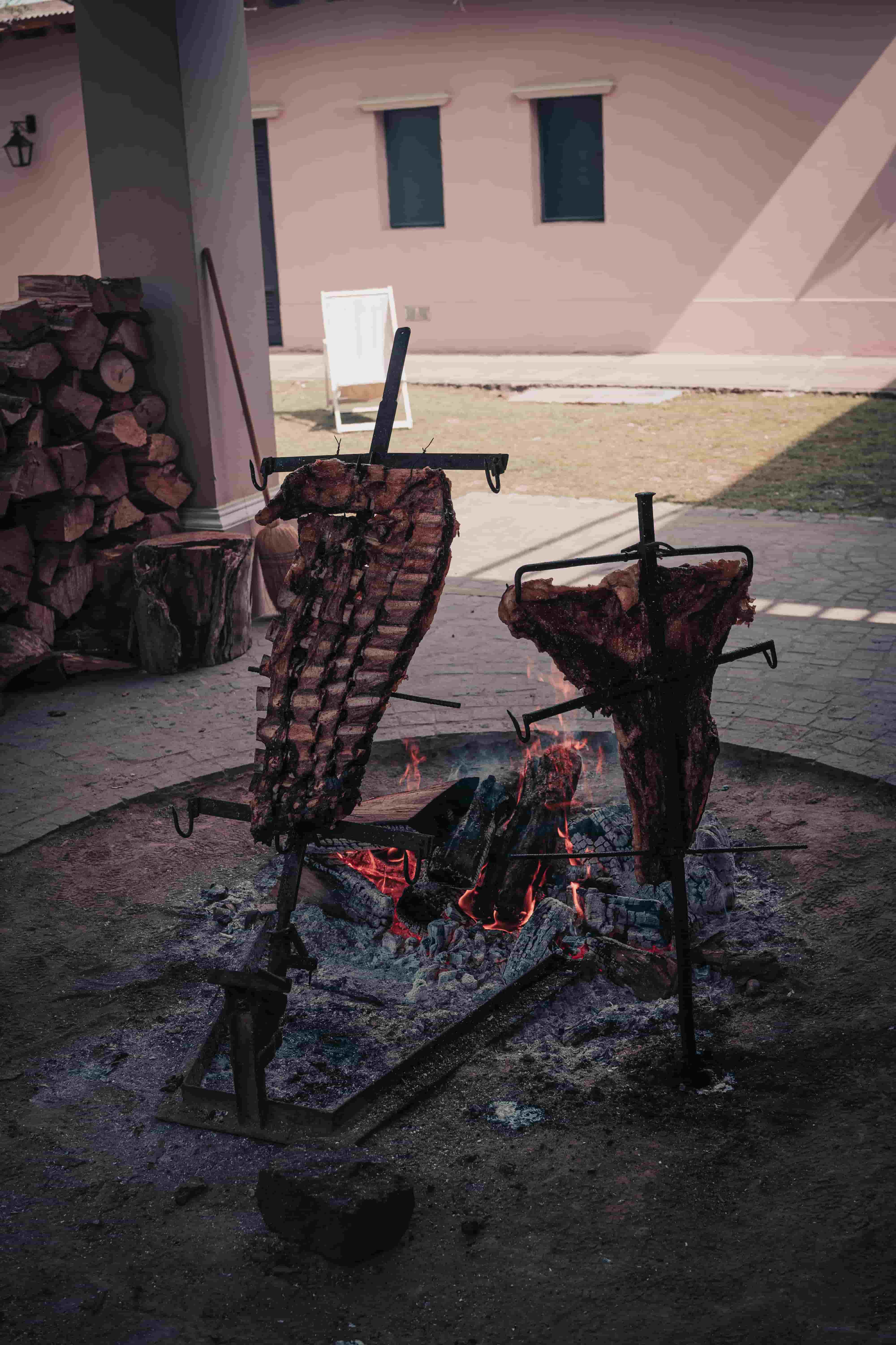Asado banderita a las brasas
